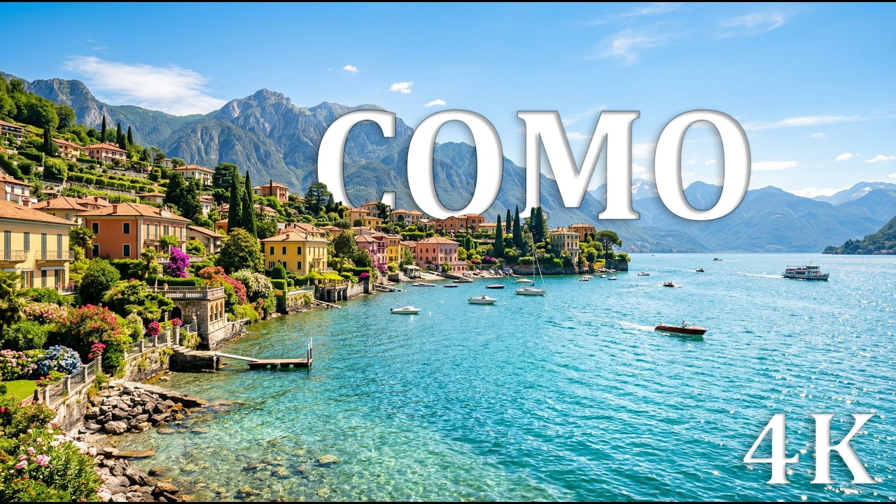 Azure Serenity 🌊 Lake Como 4K • Healing Piano & Crystal Waters for Deep Relaxation