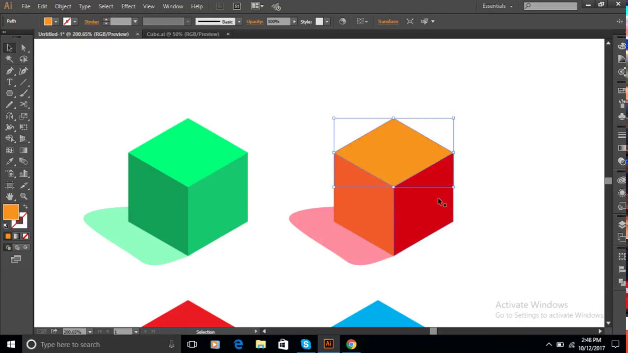 3D Cubes Design In Adobe Illustrator CC