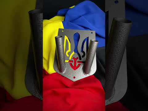 Набор в форме герба для установки двух флагов, навершие на флаг и держатель, серый - фото 1 - id-p1856451407