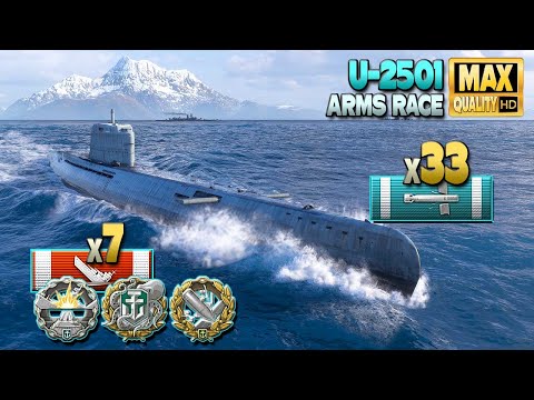 Submarine U-2501: MVP on map Warrior's Path - World of Warships