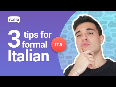 How to be formal in Italian