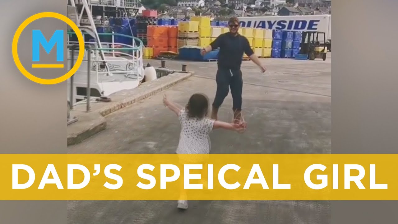 Dad gets the best greeting ever after returning home from sea | Your Morning