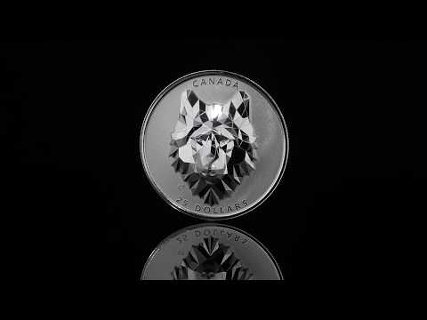 SOLD OUT! 1 oz. Pure Silver Extraordinarily-High Relief Coin - Multifaceted Animal Head: Wolf
