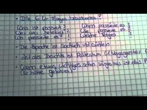 Bericht schreiben - Aufbau Bericht