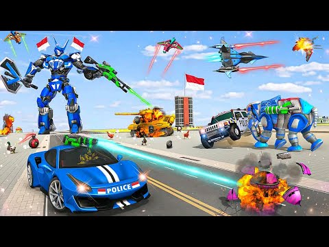 Police Elephant Robot Games 2021: Robot Plane Transportation - Android Gameplay