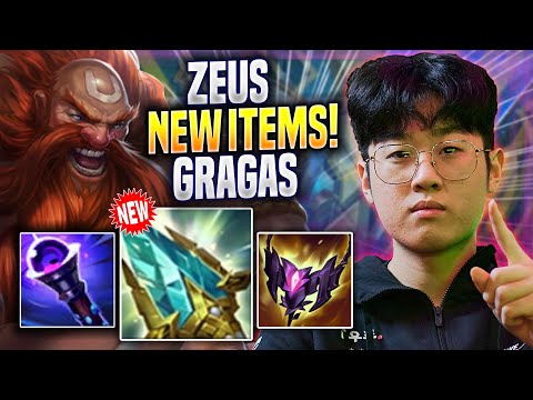 ZEUS TRIES GRAGAS WITH NEW ITEMS! - T1 Zeus Plays Gragas TOP vs Gwen! | Preseason 2023