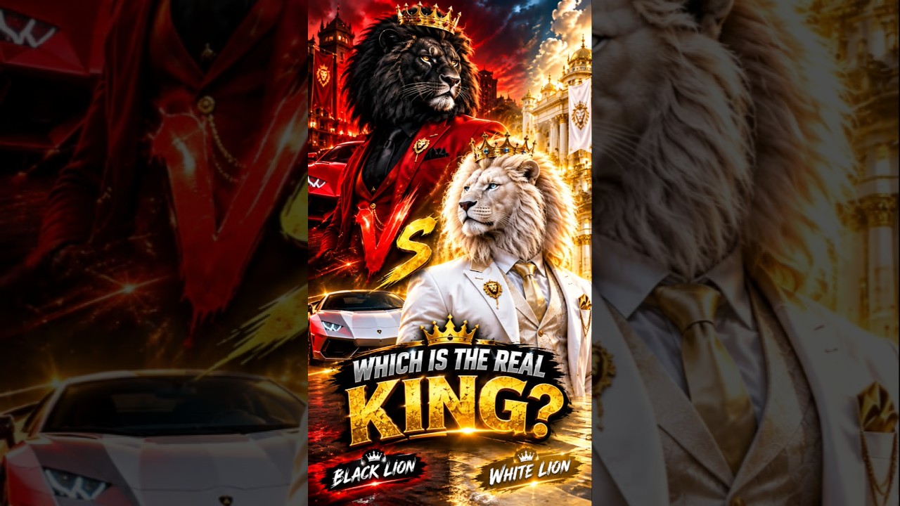 🔥 TITLE: 🖤 Black Lion vs White Lion 🤍 Who Is the REAL KING? 👑🔥 #Shorts📝