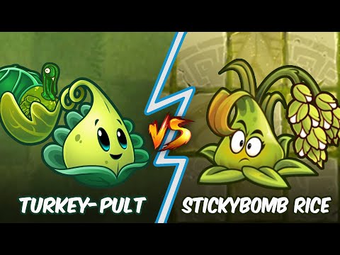 Turkey-pult Vs Stickybomb Rice - Who Will Win?  - PvZ 2 Plant Vs Plant