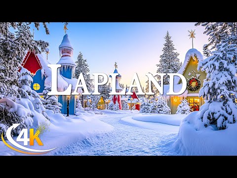 Winter in Lapland 4K❄️ Northern Lights, Snowy Forests, and Arctic Magic with Relaxing Music
