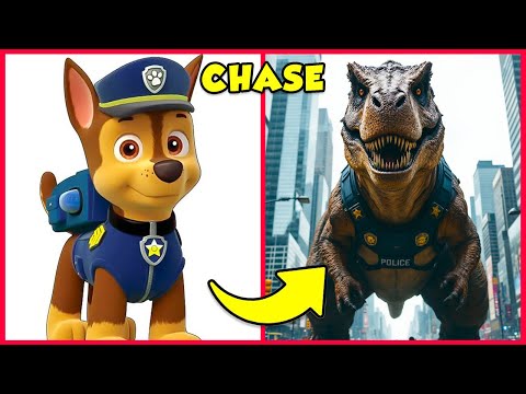 PAW PATROL como DINOSAURIOS 🦖 + ¡ADIVINA LA VOZ! 🔊😍👮Marshall🚒Rubble💛Rocky💚Rubble👷