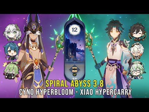 C1 Cyno Hyperbloom and C0 Xiao Hypercarry - Genshin Impact Abyss 3.8 - Floor 12 9 Stars