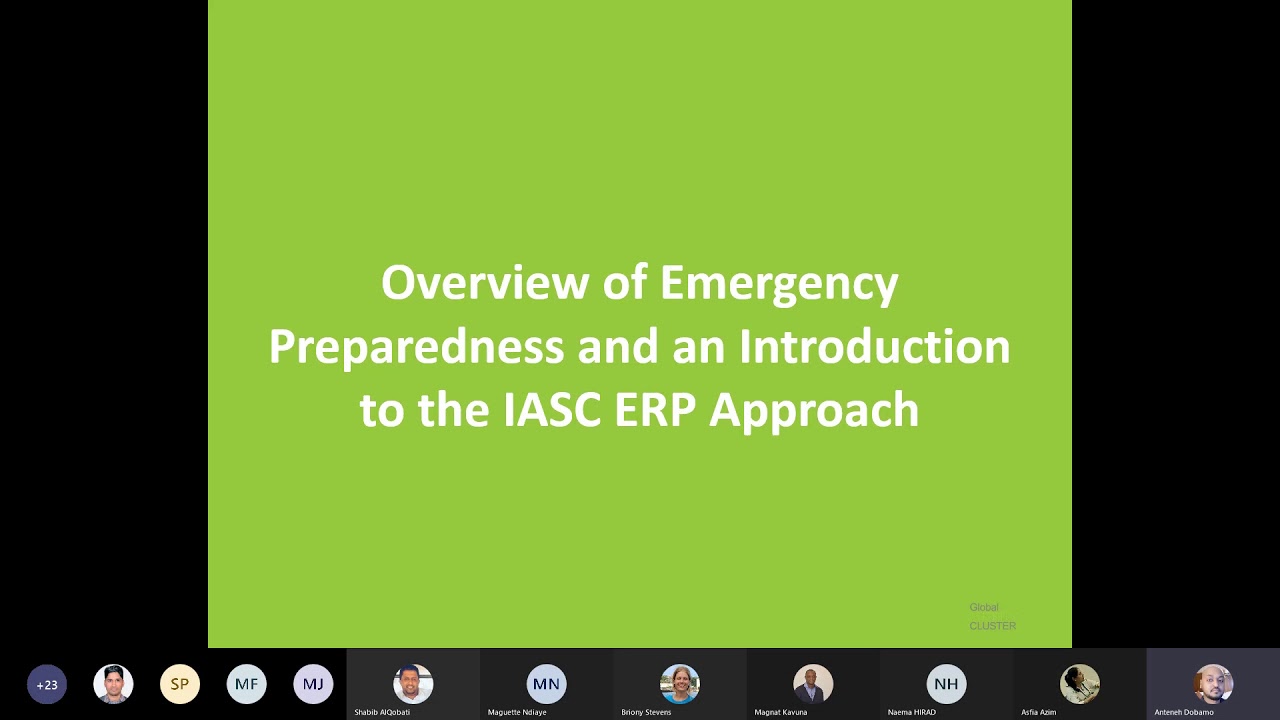 Webinar  Emergency Response Preparedness ERP Planning for Nutrition Coordination Mechanisms ENGLISH