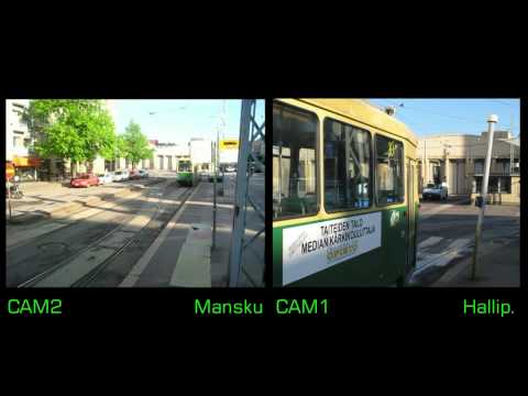 Töölön raitiovaunuvarikon liikennettä