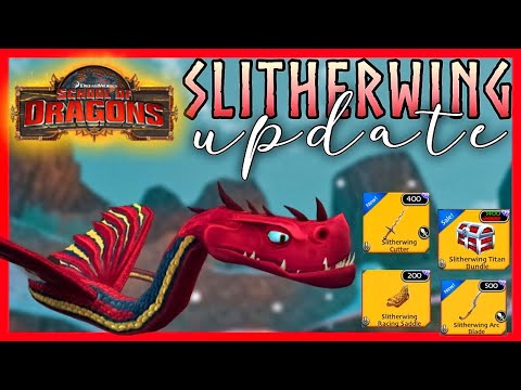 NEW DRAGON! | The SlitherWing : Dragon, Weapons, Skins and Saddle - School of dragons (SoD) Gameplay