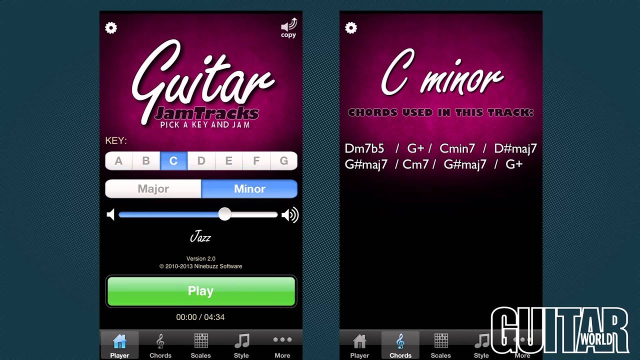 Guitar Jam Tracks app by Ninebuzz - YouTube