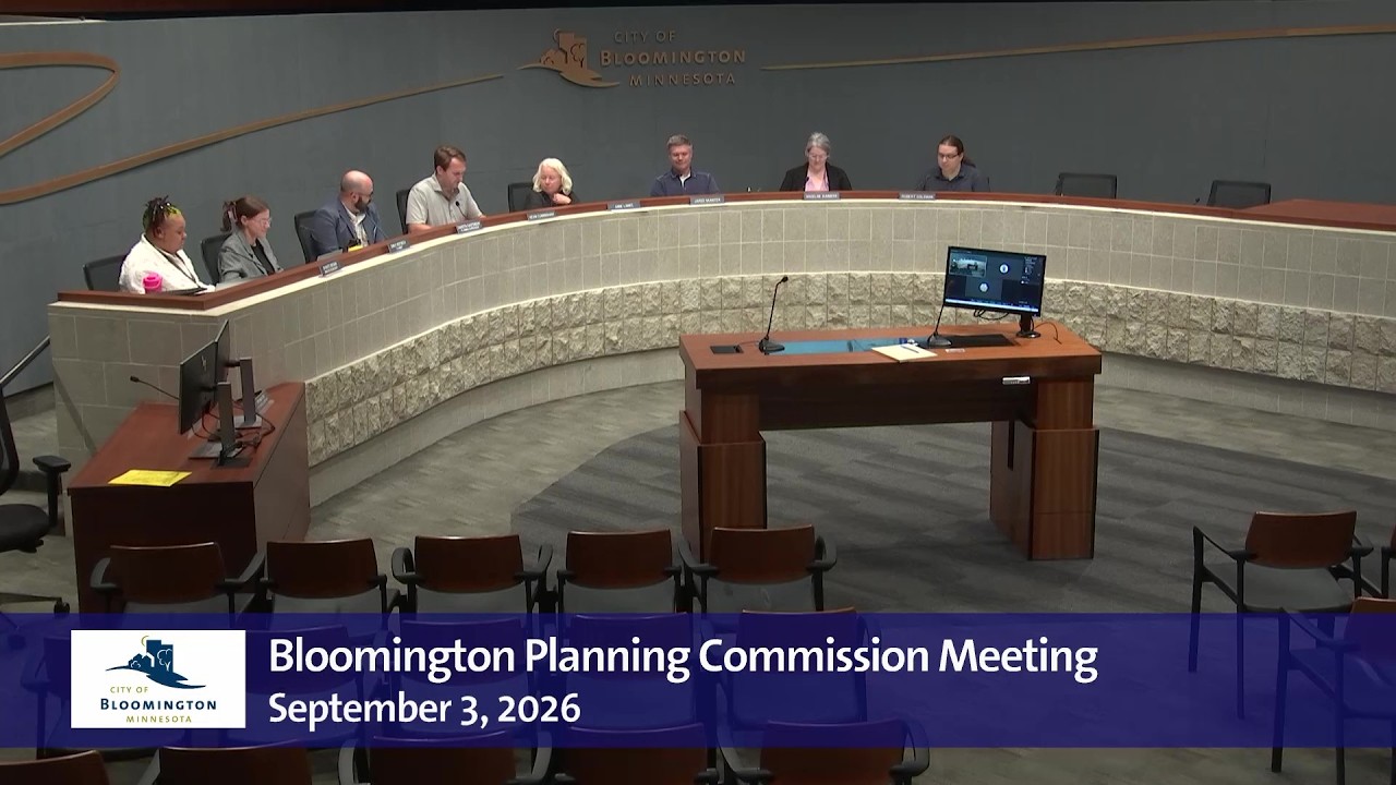 September 3, 2026 Bloomington Planning Commission Meeting