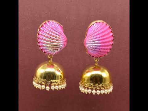 Trendy Gold Plated Sea Shell Jhumka Earring Jewelry