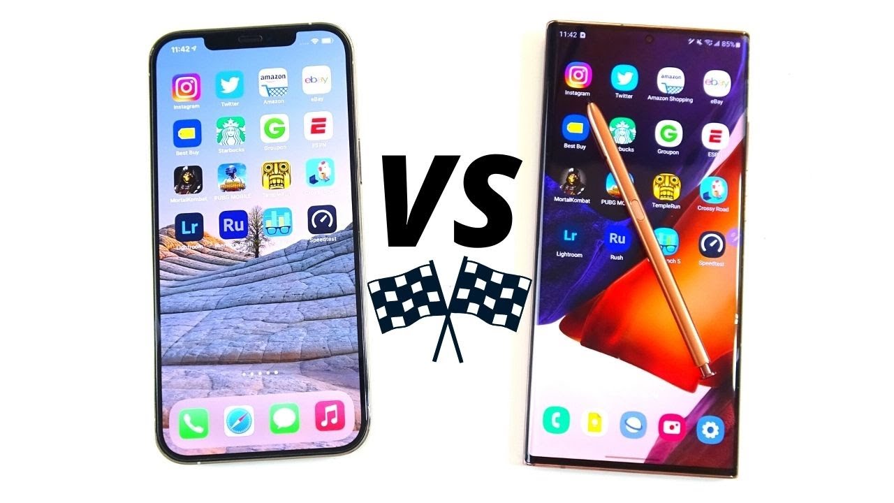 iPhone 12 Pro Max vs Galaxy Note 20 Ultra Speed Test!