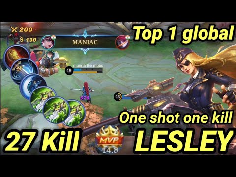 LESLEY ONE SHOT ONE KILL | MANIAC + LEGENDARY LESLEY GAMEPLAY | MLBB