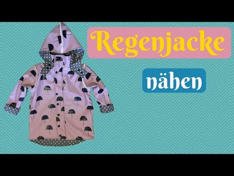 Regenjacke für Kinder nähen - Nähanleitung für eine Jacke mit Kapuze + kostenlosem Schnittmuster