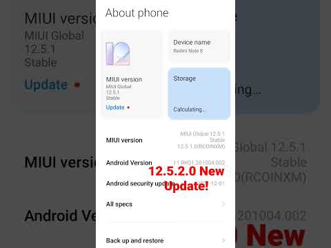 Redmi note 8 12.5.2.0 new update