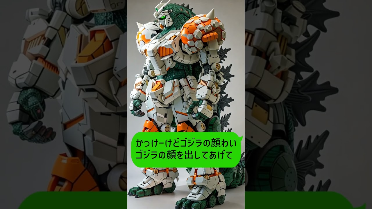 ガンダムとゴジラの特徴をAIフュージョンさせてみた　　　　　　　　　　　　　#shorts #gundam #ガンダム #ゴジラ #godzilla #ai #fusion