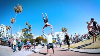 WEST COAST Calisthenics, Flips, Tricking, Freerunning and Capoeira @ Santa Monica Muscle Beach