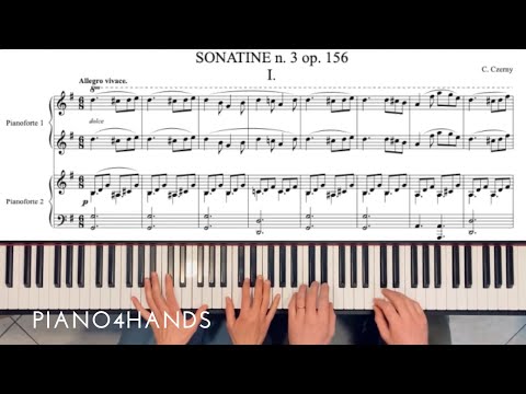 C. Czerny - Sonatine n. 3 op. 156 for Piano four Hands (Score)
