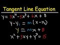 Finding The Tangent Line Equation With Derivatives - Calculus Problems