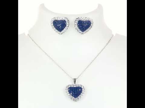 925 Silver Cubic Zirconia Heart Shape Pendant Necklace Earrings Jewelr –  Caratina Jewelry