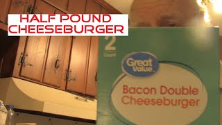 From the Freezer to the Microwave Double Bacon Cheeseburger