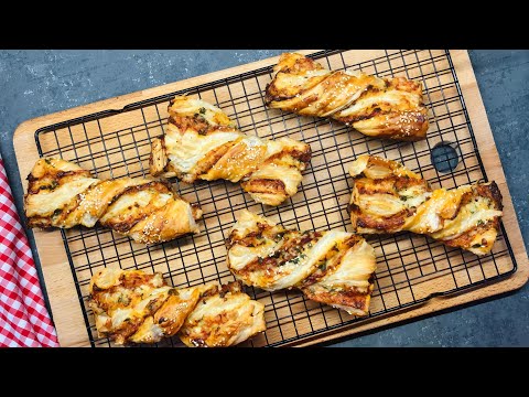 Cheese Puff Pastry Twists | Puff Pastry Appetizers Easy | Taste Assured