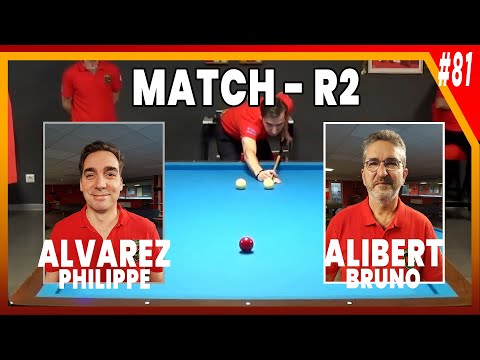 Billard Français - MATCH R2 LIBRE - ALVAREZ vs ALIBERT (commenté)