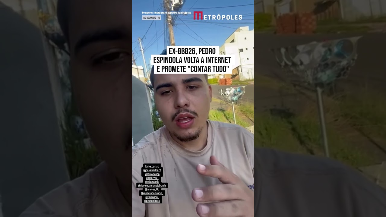 Ex-BBB26, Pedro Espindola volta à internet e promete "contar tudo"