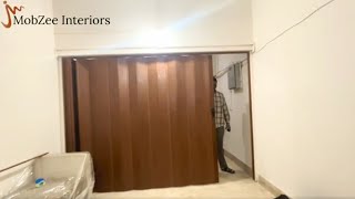 PVC Folding Door for Partition in PVC Material (Wooden Texture) I MobZee Interiors Karachi