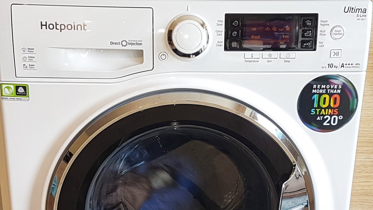 Watch video HotPoint RPD10657JX 10Kg Ultima S-Line Washing Machine Demonstration & Review Now HotPoint RPD10657JX 10Kg Ultima S-Line Washing Machine Demonstration & Review