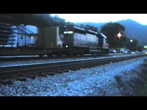 A Solo SD40-2 Leads A Loaded Rail Train