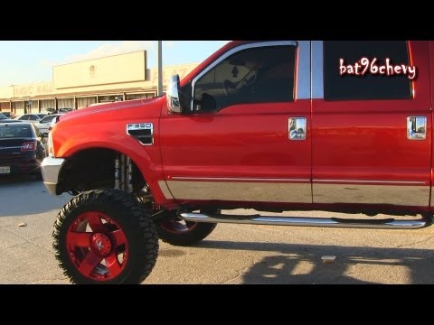 Candy Red Ford F-350 Super Duty Truck lifted on 24's - 1080p HD