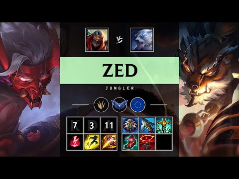 Zed Jungle vs Volibear: Triple Kill, Unstoppable - EUW Diamond Patch 14.24
