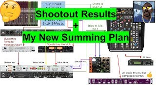 Video thumbnail for Sum Shootout Answers+My new mix plan (SSL Six, D-Box, Apogee PSX-100) by Mikromix Studio, DMV