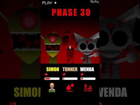 HP Bar Simon Tunner Wenda in 1 - 100 Phase #sprunki  #incredibox