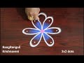 4 Small Muggulu🍀3x2 dots Easy Daily Rangoli🍀Simple Kolam Designs🍀RangRangoli Krishnaveni