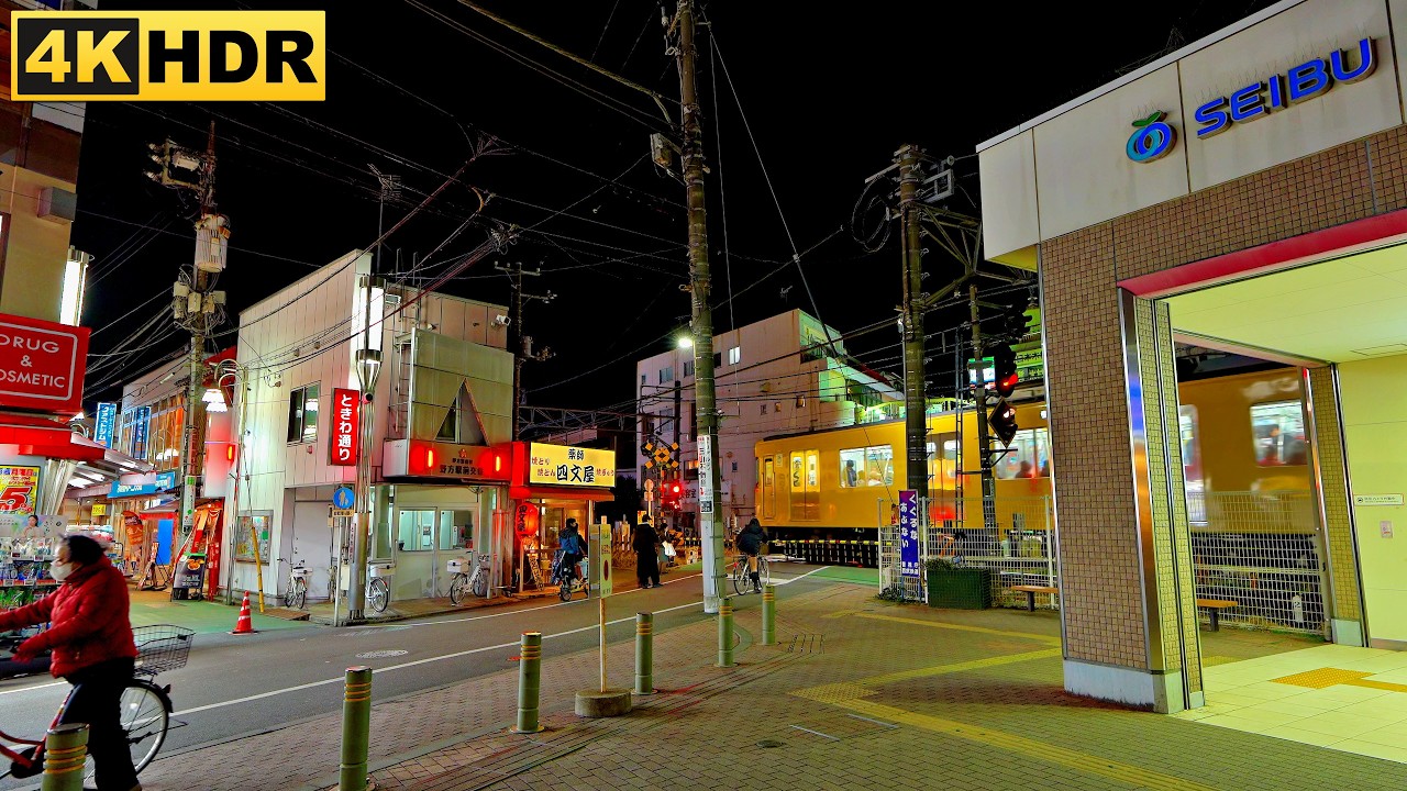 [4K/HDR] Early Spring Evening Walk in Nakano City with Shifting Sky Colors | Tokyo, Japan