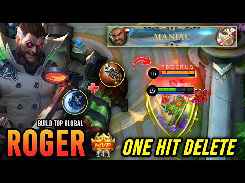 MANIAC!! Best Roger One Hit Delete Build - Top Global Roger Gameplay by »⸄walood⸅ - Mlbb
