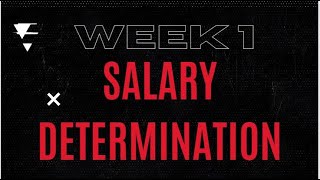 VCP Training Week 1: Salary Determination
