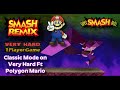 Smash Remix Classic Mode Playthrough Gameplay Featuring Polygon Mario VERY HARD