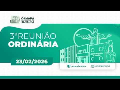 transmissão da Câmara de Janaúba/MG - 3ª Reunião Ordinária - 23/02/2026 às 18h. ao vivo