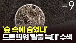 사흘 굶은 '늑구' 귀소본능 노린다…드론 14대 띄우고 길목마다 포획틀 [뉴스9]