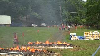 preview picture of video 'Warrior Dash - Patricia and Malay jump the burning logs'