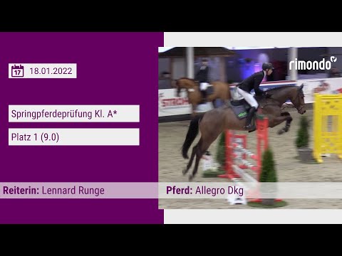 Nordic Jumping events 2021/2022: Allegro Dkg & Lennard Runge, Springpferdeprüfung Kl. A*